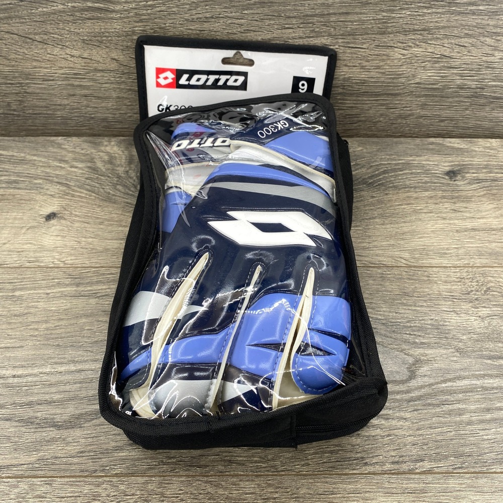 LOTTO GK300 Goalkeeper Soccer Gloves‎ Size 9 Blue White Silver